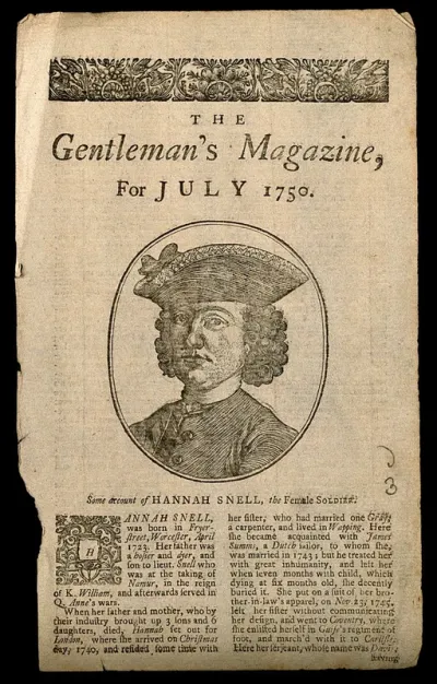 Hannah Snell, a woman who passed as a male soldier