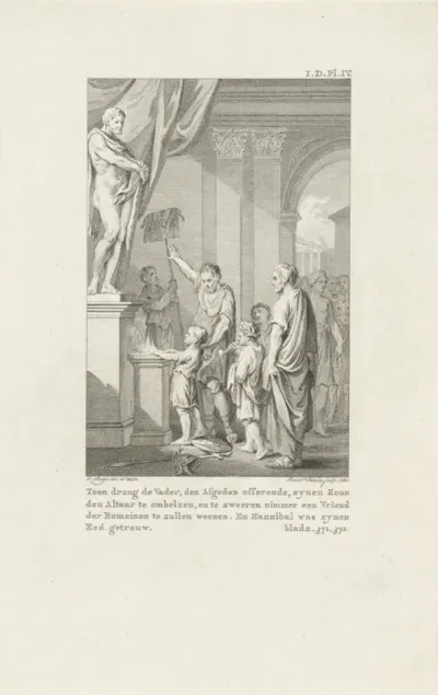 Hannibal als kind zweert tegen de Romeinen
