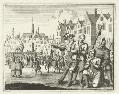 Hans Koch en Leonhard Meister op weg naar het schavot, 1524