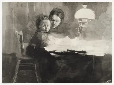 "Hans Kollwitz mit Pflegerin"