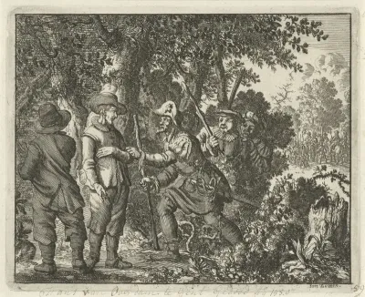 Hans van Overdam in een bos bij Gent gevangengenomen, 1550
