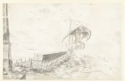 Harbour Scene with an Obelisk Being Transported on a Wooden Raft