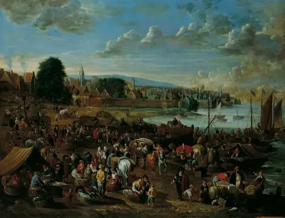 Harbour Scene with View of a Town