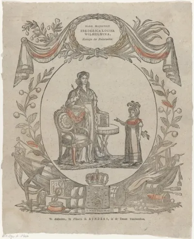 Hare Majesteit / Frederica Louisa / Wilhelmina, / Koningin der Nederlanden