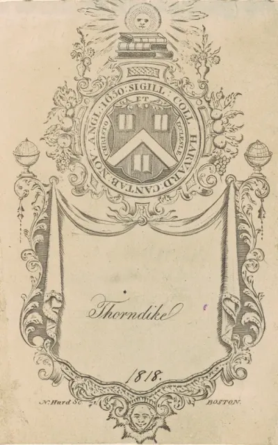 Harvard College Bookplate with the Christo et Ecclesiæ Seal