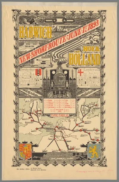 Harwich - Hoek van Holland, New Short Route June 1st 1893