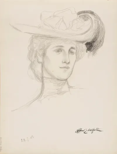 Hattupäinen nainen (Mme Flore Deschamps?)