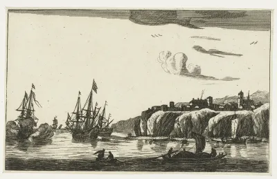 Haven met een dorp op een klif