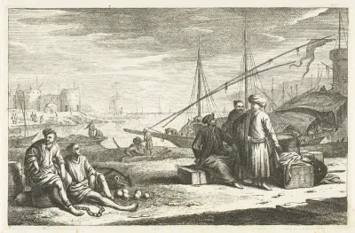 Haven met kooplieden en gevangenen