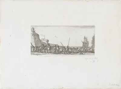 Haven met menigte op de kade