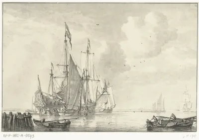 Haven met schepen bij Hoorn