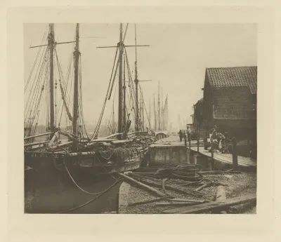 Haven met schepen in Groot-Brittannië