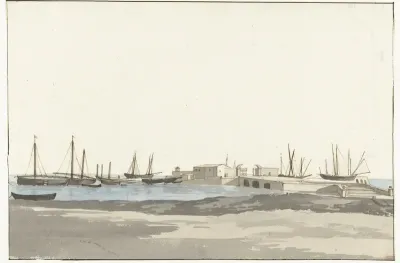 Haven van Barletta met schepen