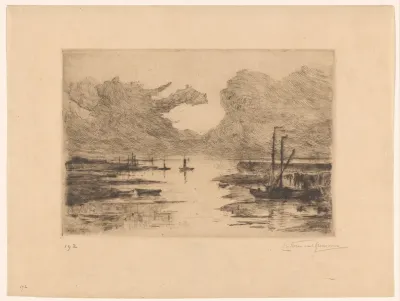 Haven van Bergen op Zoom bij laag water