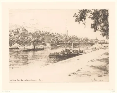 Haven van Saints Peres en de Pont du Carrousel in Parijs
