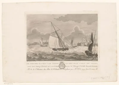 Haven van Texel met het dorp Oudeschild