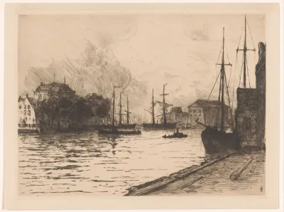 Havengezicht met stadhuis in Vlissingen
