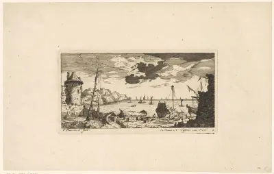 Havengezicht met werk aan een schip