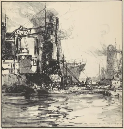 Havengezicht te Rotterdam