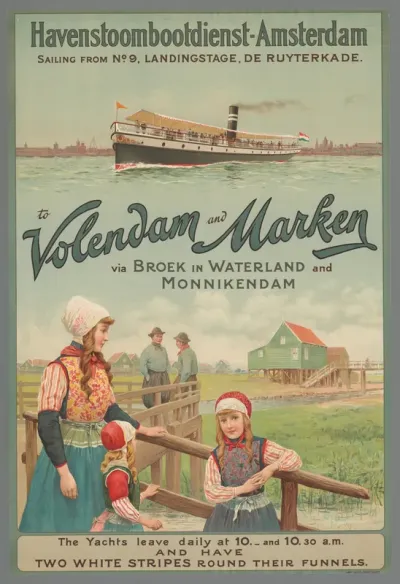 Havenstoombootdienst Amsterdam to Volendam and Marken via Broek in Waterland and Monnickendam