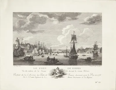 Havnen i Rouen, med det gamle palads (Le port de Rouen)