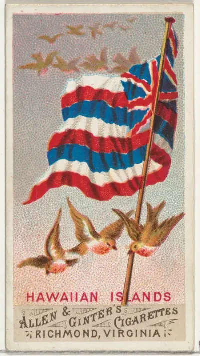 Hawaiian Islands, from Flags of All Nations, Series 1 (N9) for Allen & Ginter Cigarettes Brands
