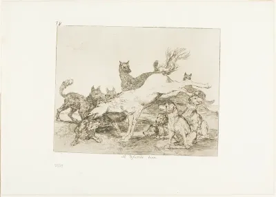 He defends himself well, plate 78 from The Disasters of War