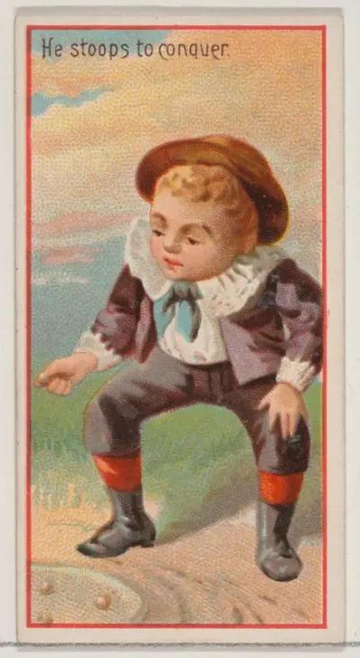 He Stoops to Conquer, from the Jokes series (N87) for Duke brand cigarettes