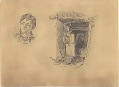 Head of a Boy; and the Entrance to a Shack