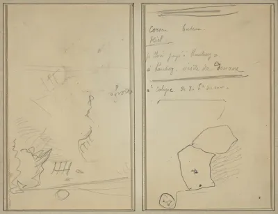 Head of a Monkey; Inventory of Bottles and Beverages [verso]