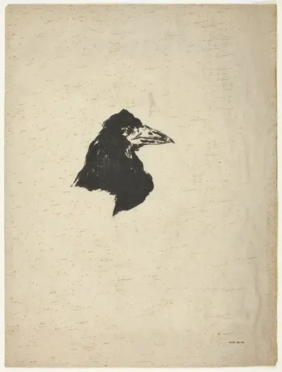 Head of a Raven in Profile, from The Raven (Le Corbeau)