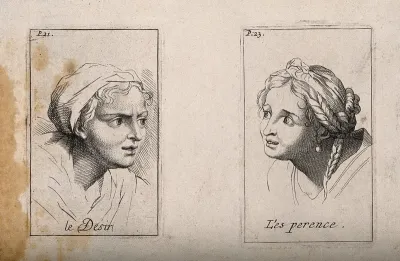 Head of a woman expressing desire (left); head of a woman expressing hope (right)