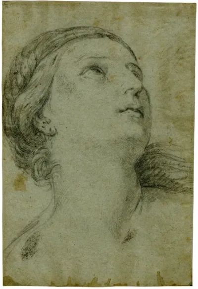 Head of a Woman Looking Up to the Right