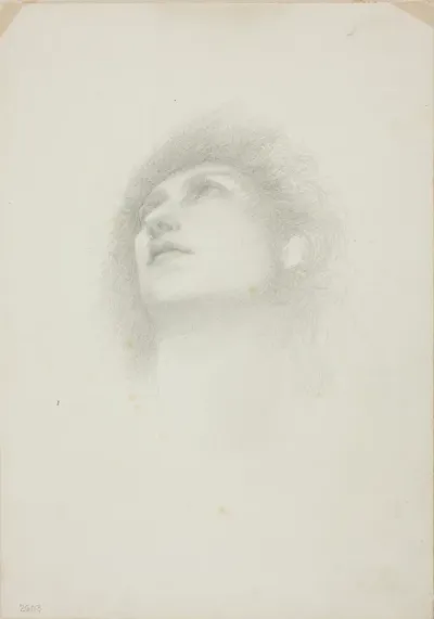Head of a Woman with Face Upturned