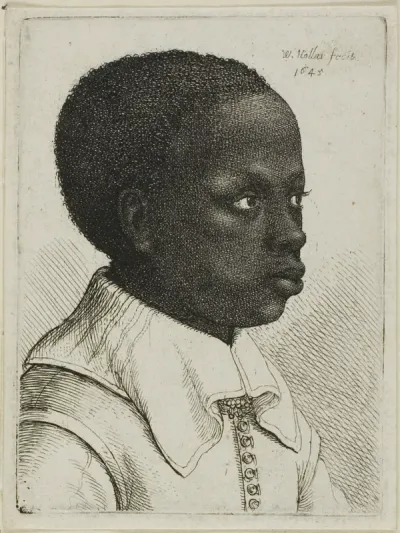 Head of a Young Black Boy in Profile to Right