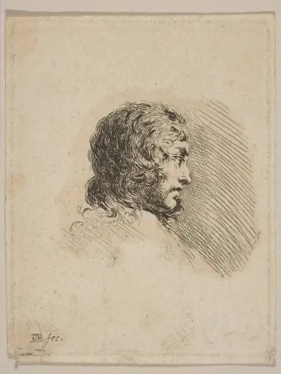 Head of a young man in profile, from "Various Portraits" (Recueil de Diverses Piéces Servant à l'Art de Portraiture)