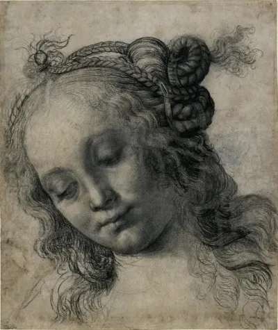 Head of a (Young) Woman in Three-Quarter View Facing to the Left (recto)