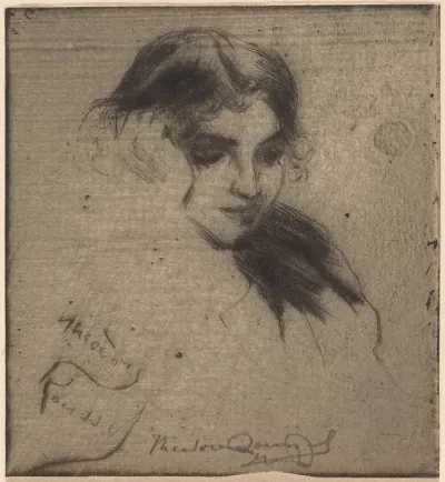Head of Girl Leaning on Her Hand