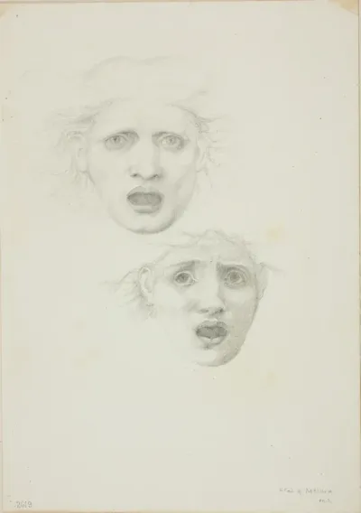 Head of Medusa, two studies for Rondanini Medusa