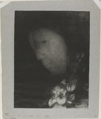 Head of Woman With Corsage of Flowers