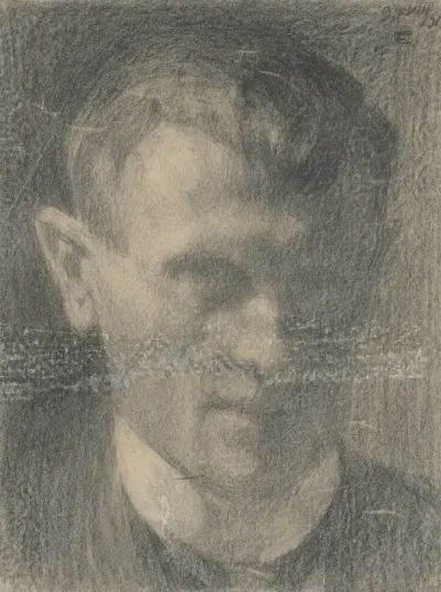 Head Stud of a Man with a Stiff Collar