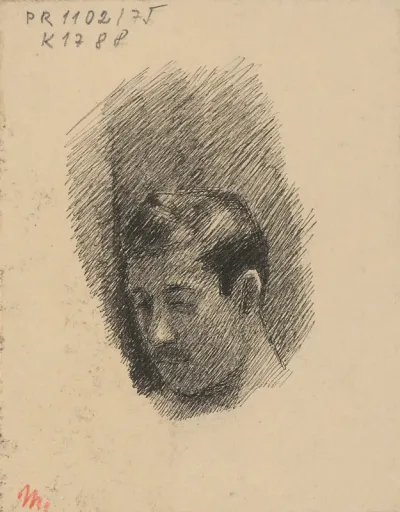 Head Study of a Man with Short Moustache
