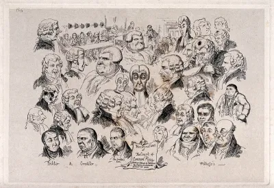 Heads of different types of people in connection with the law