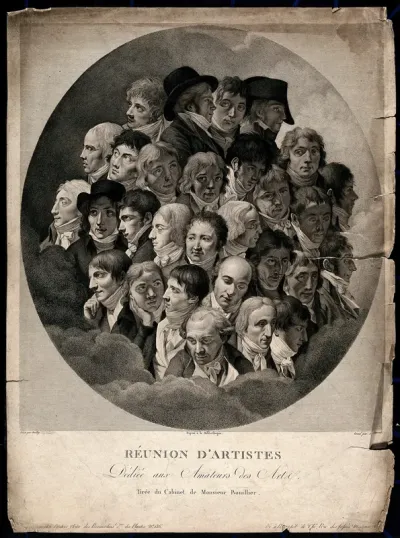 Heads of twenty-nine artists