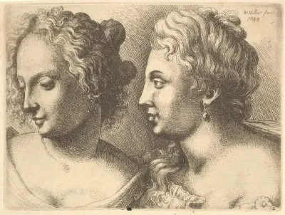 Heads of two young women