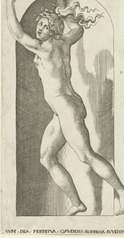 Hebe (Juventas) met bloemenkrans