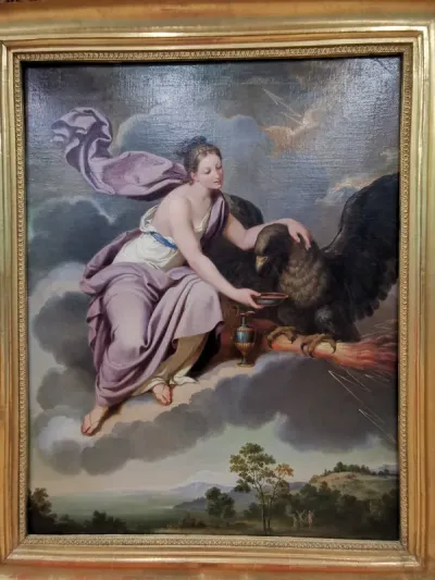 Hebe nourishes the eagle of Zeus