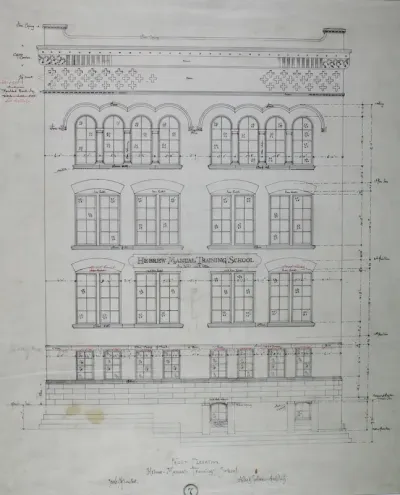Hebrew Manual Training School, Chicago, Illinois, Front Elevation