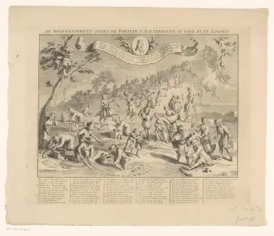 Hebzucht probeert Fortuna in te halen, 1720