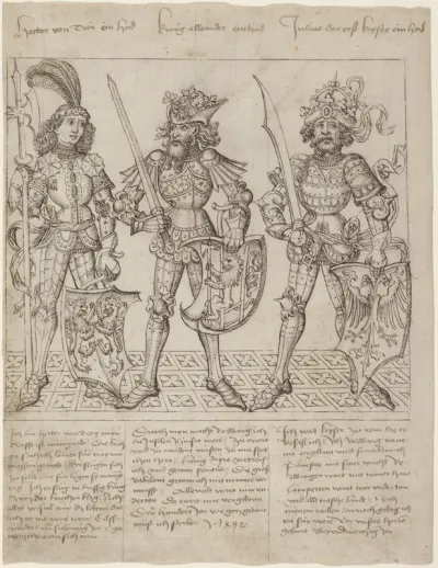 Hector of Troy, Alexander the Great and Julius Caesar